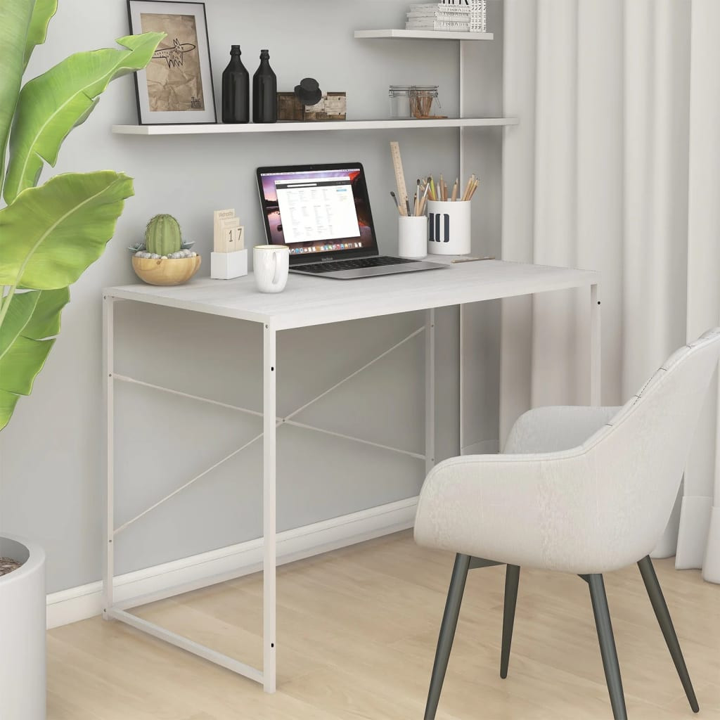 vidaXL Computertisch Weiß 110x60x70 cm Holzwerkstoff