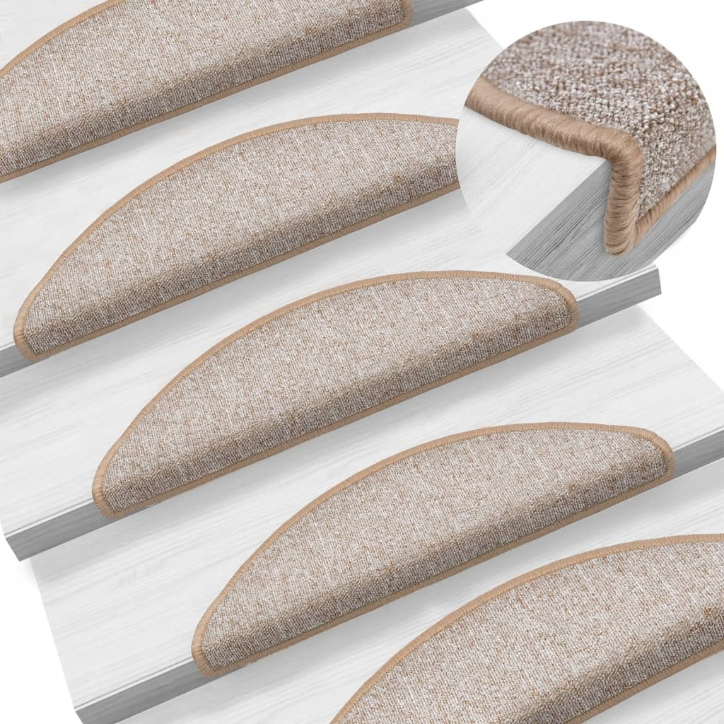 vidaXL Stufenmatten 10 Stk. 56x17x3 cm Hellbraun Halbrund