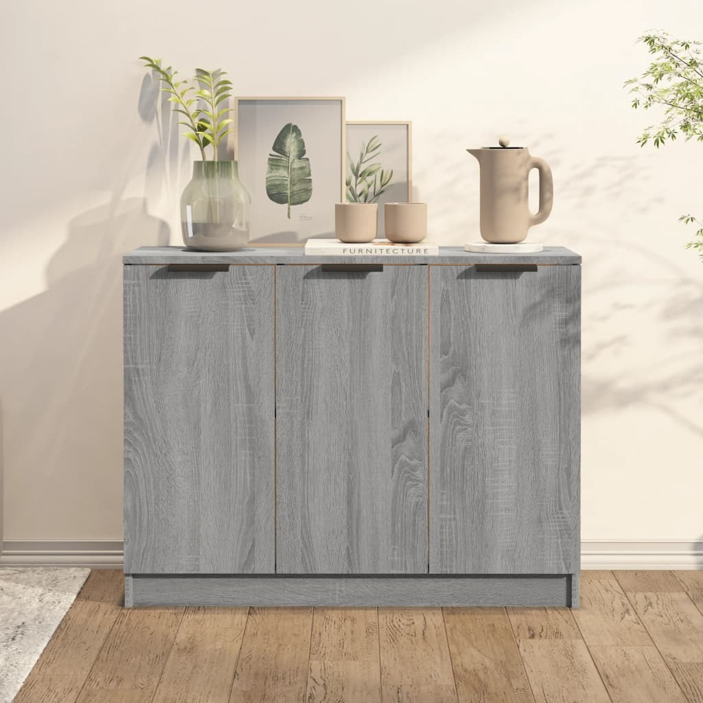 vidaXL Sideboard Grau Sonoma 90,5x30x70 cm Holzwerkstoff