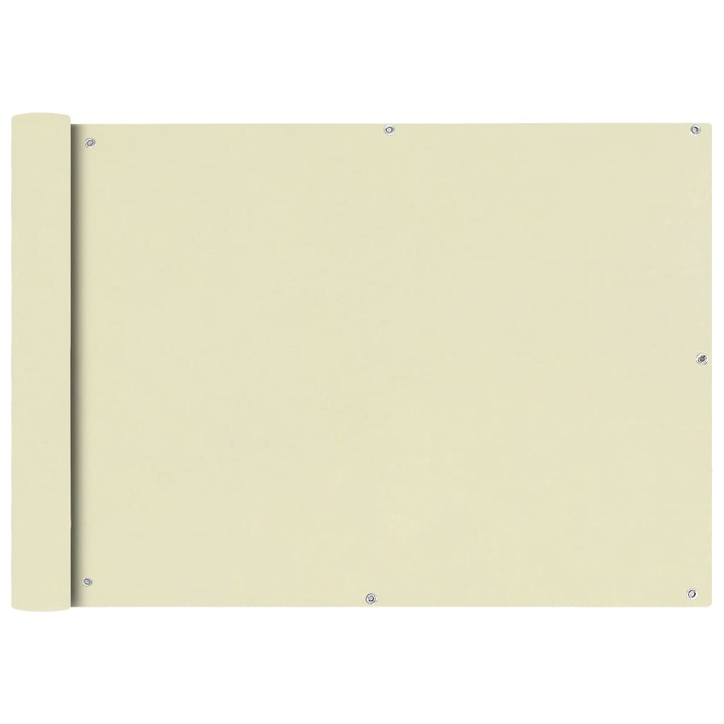 vidaXL Balkonsichtschutz Oxfordgewebe 75x600 cm Creme