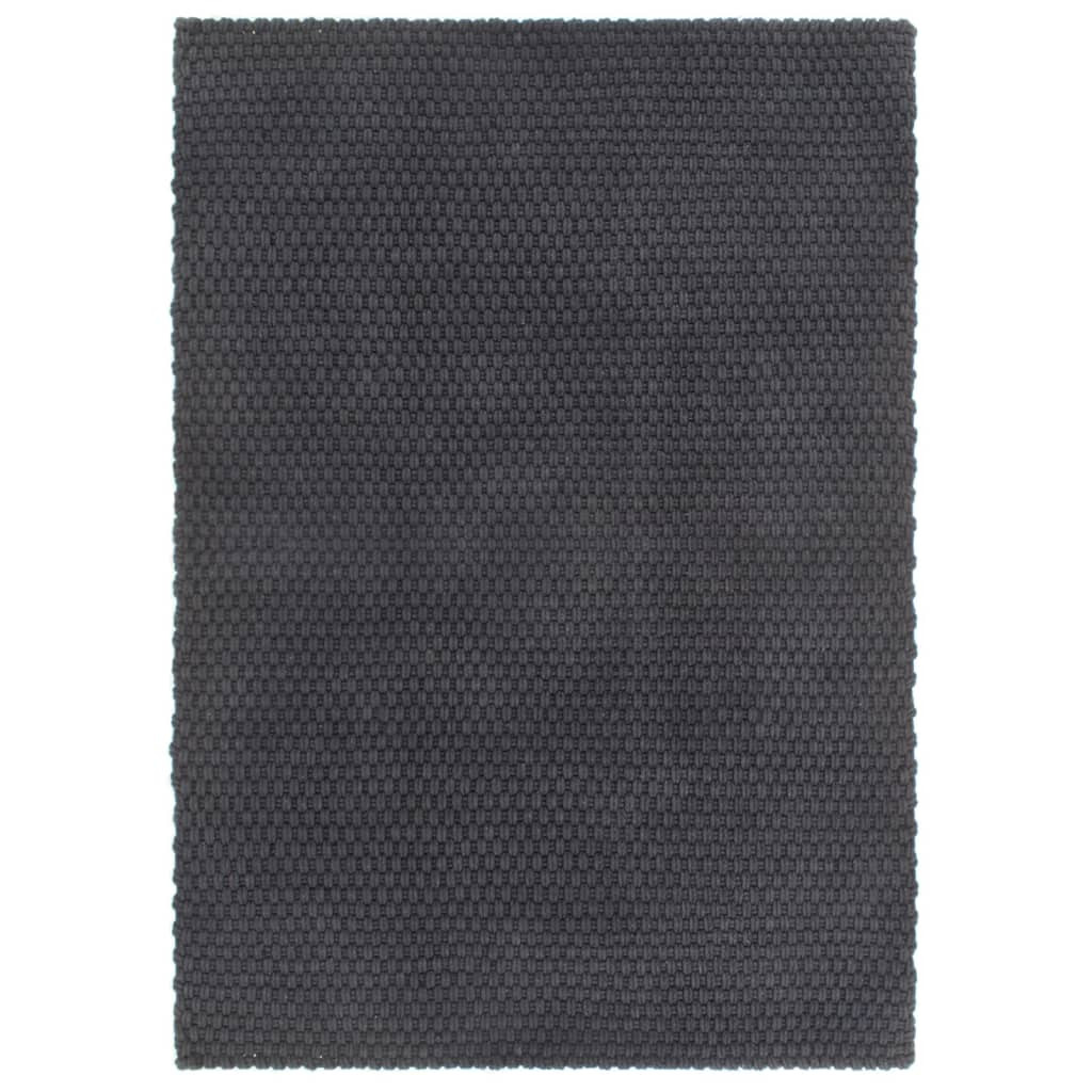 vidaXL Teppich Rechteckig Anthrazit 160x230 cm Baumwolle