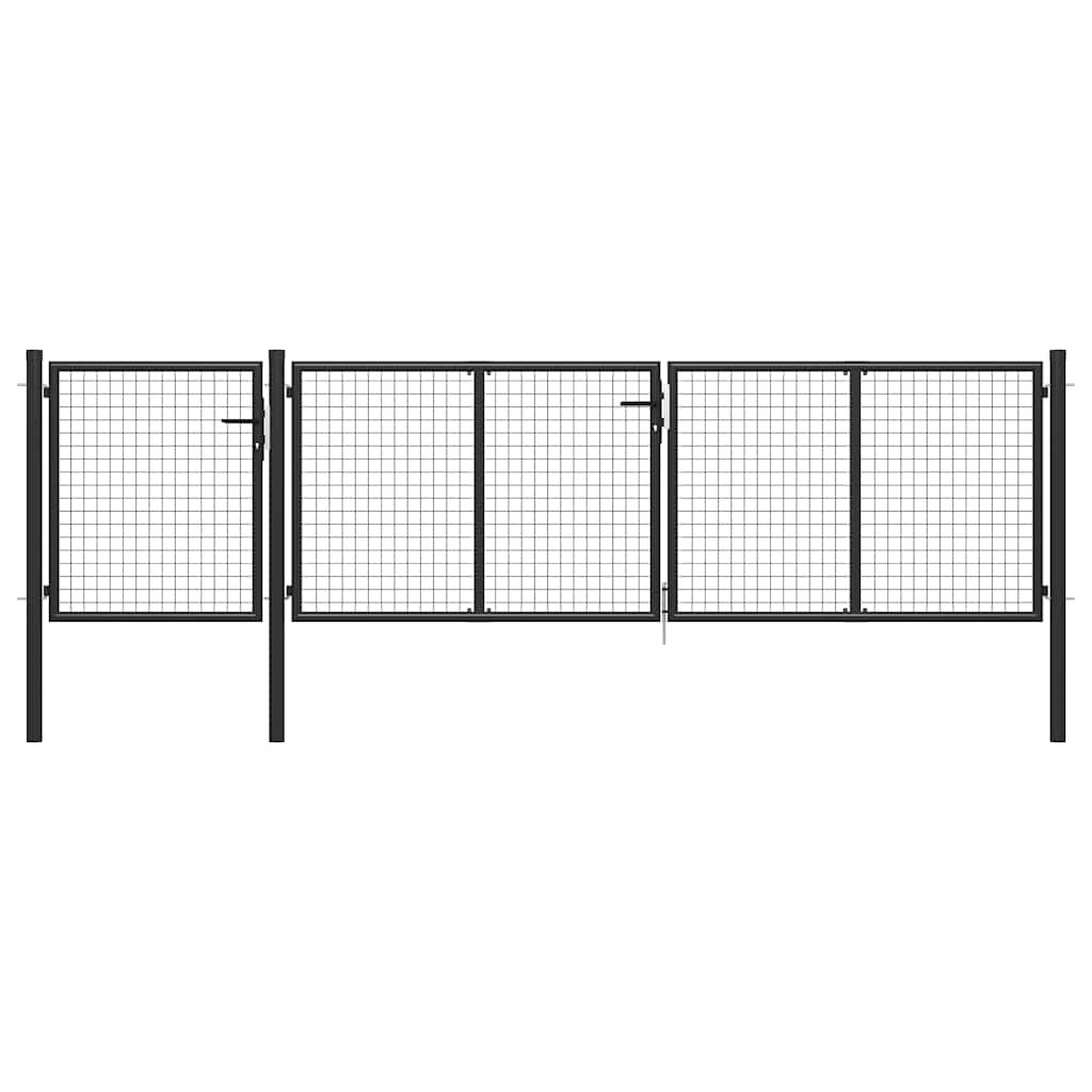 vidaXL Gartentor aus Stahl 400 x 100 cm Anthrazit