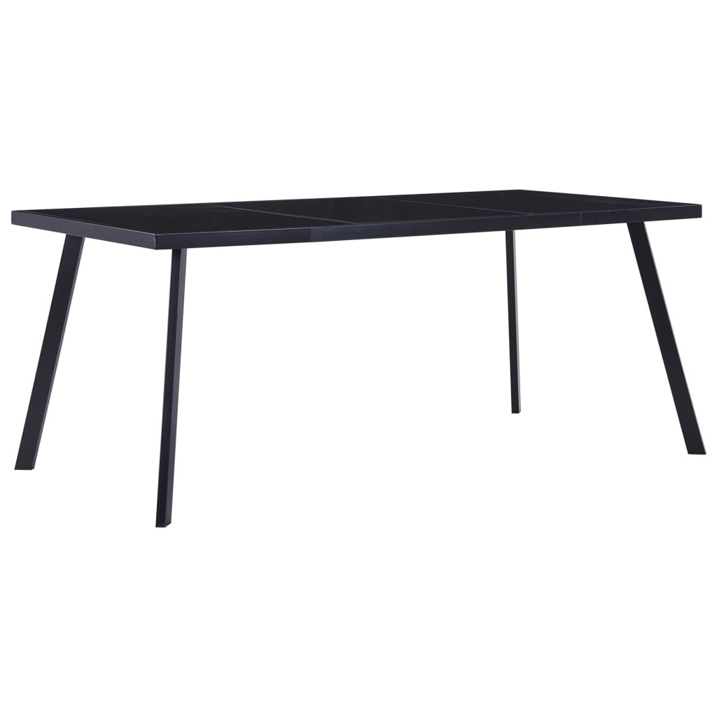 vidaXL Esstisch Schwarz 160 x 80 x 75 cm Hartglas