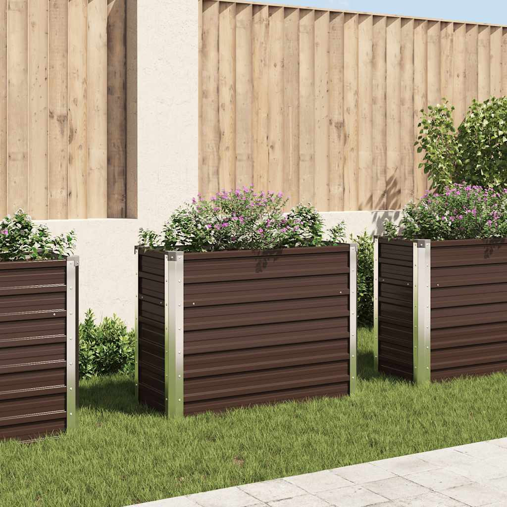 vidaXL Garten-Hochbeet Braun 100 x 40 x 77 cm Verzinkter Stahl