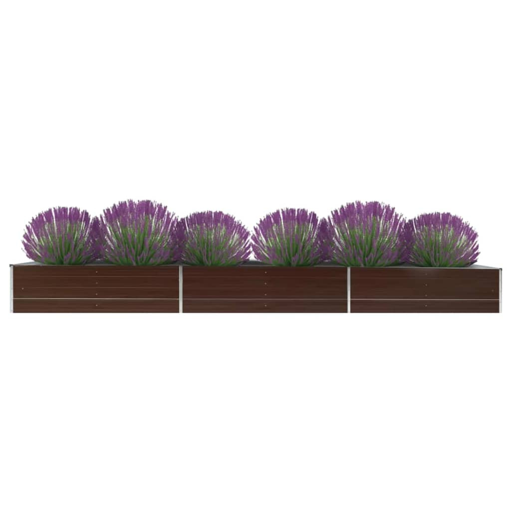 vidaXL Garten-Hochbeet Verzinkter Stahl 480x80x45 cm Braun