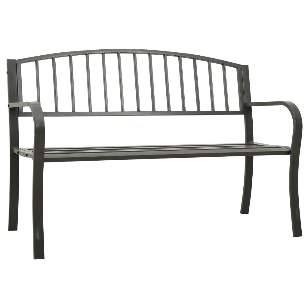 vidaXL Gartenbank Grau 120 cm Stahl