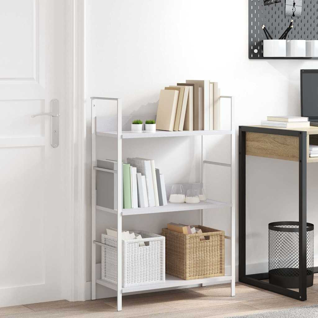 vidaXL Bücherregal 3 Regalböden Weiß 60×27,6×90,5 cm Holzwerkstoff