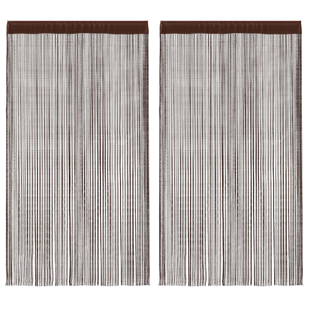 vidaXL Fadenvorhänge 2 Stk. 140 x 250 cm Braun