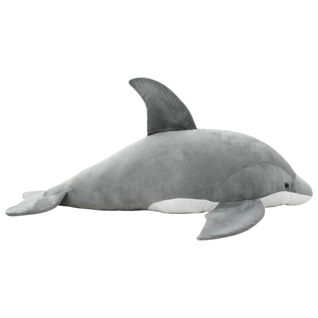 vidaXL Delfin Kuscheltier Plüsch Grau