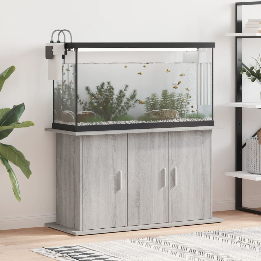 vidaXL Aquariumständer Grau Sonoma 101x41x58 cm Holzwerkstoff