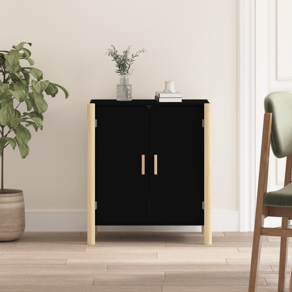 vidaXL Sideboard Schwarz 62x38x70 cm Holzwerkstoff