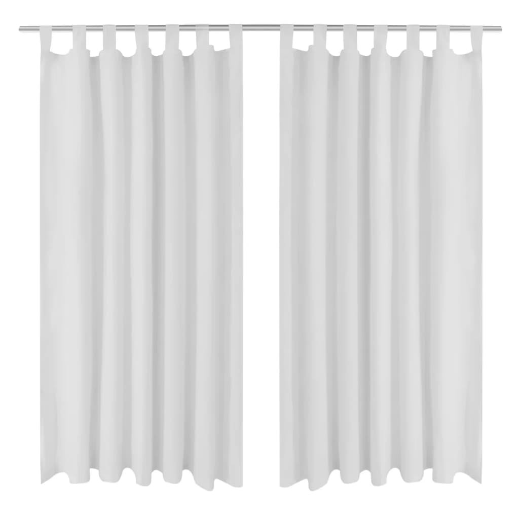 Vorhänge Gardinen aus Satin 2-teilig 140 x 175 cm Weiß