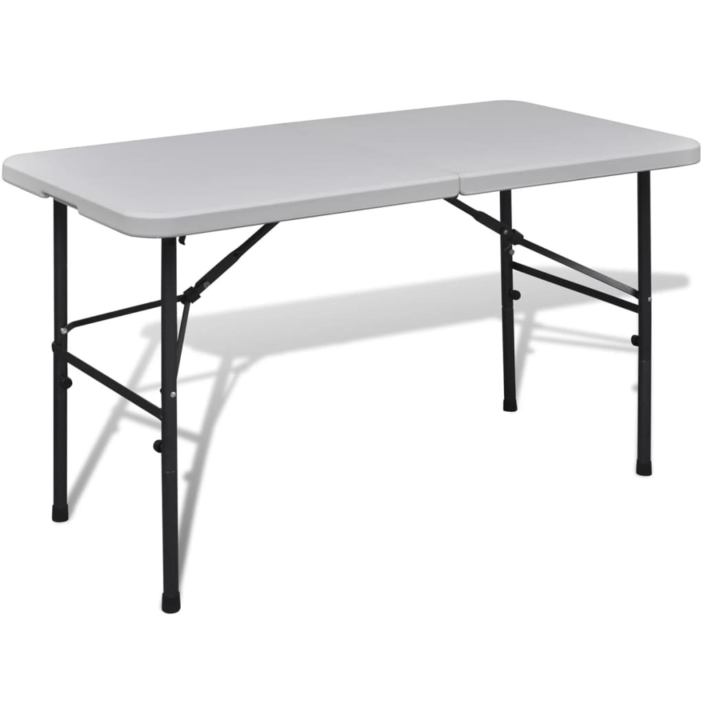vidaXL Gartentisch Klappbar 122 cm HDPE Weiß