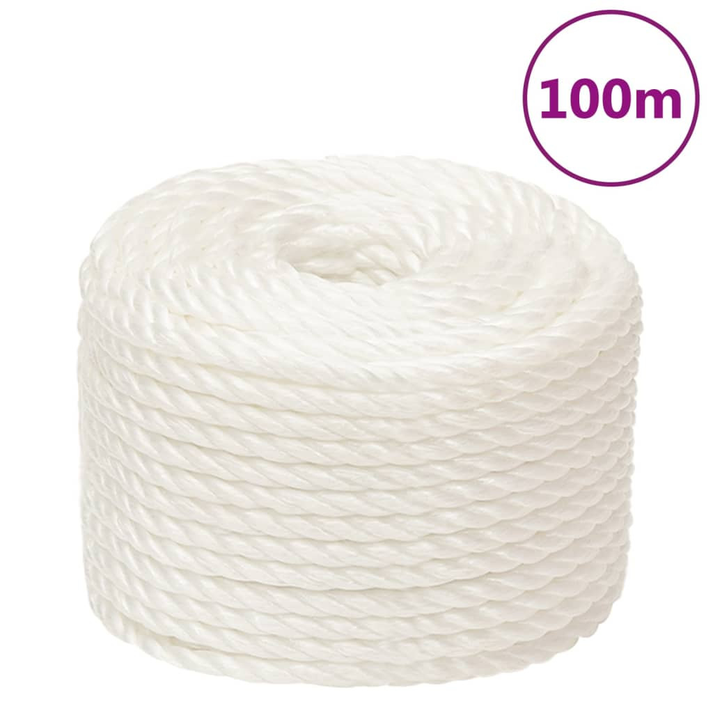 vidaXL Arbeitsseil Weiß 14 mm 100 m Polypropylen