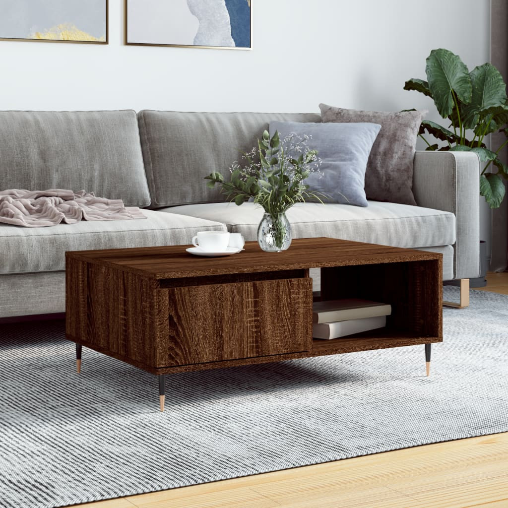 vidaXL Couchtisch Braun Eichen-Optik 90x60x35 cm Holzwerkstoff