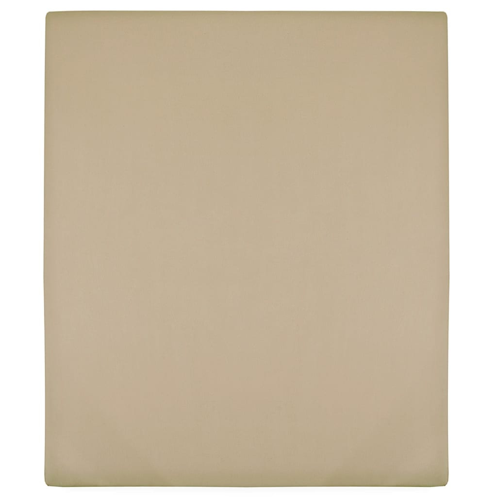 vidaXL Spannbettlaken 2 Stk. Jersey Taupe 180x200 cm Baumwolle
