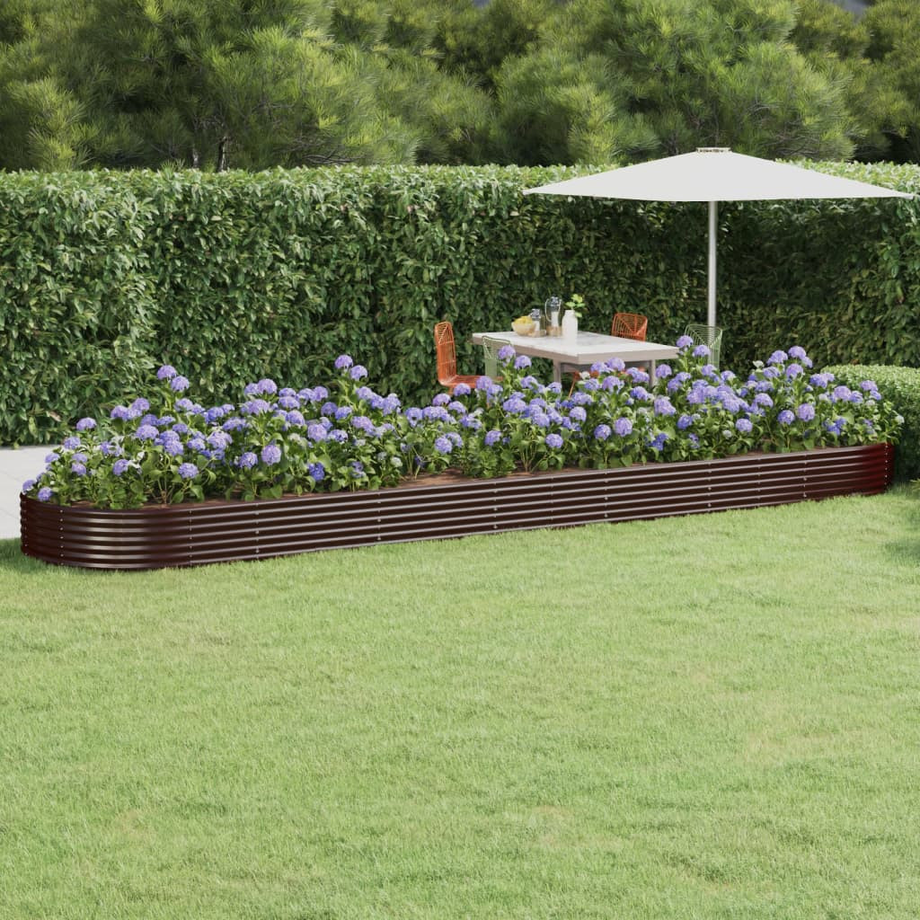 vidaXL Hochbeet Verzinkter Stahl 600x140x36 cm Braun