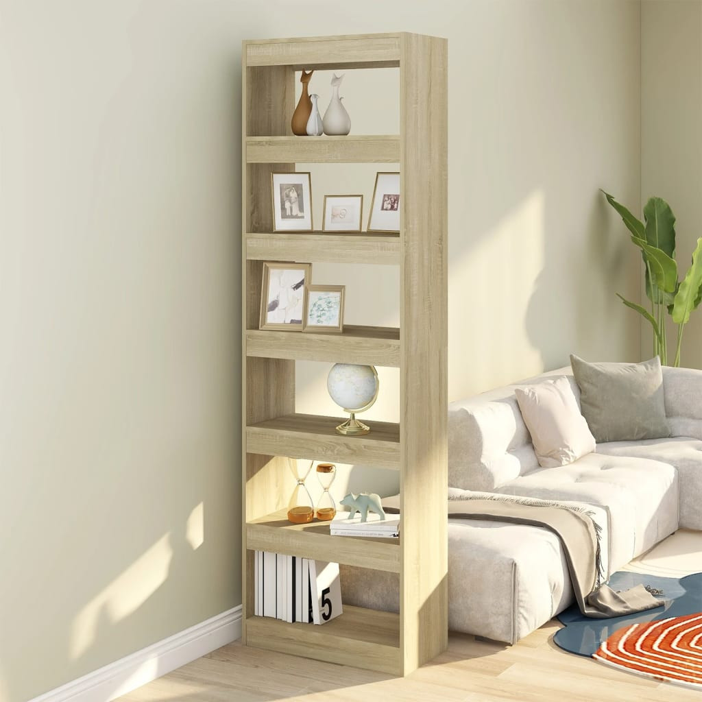 vidaXL Bücherregal/Raumteiler Sonoma-Eiche 60x30x198 cm