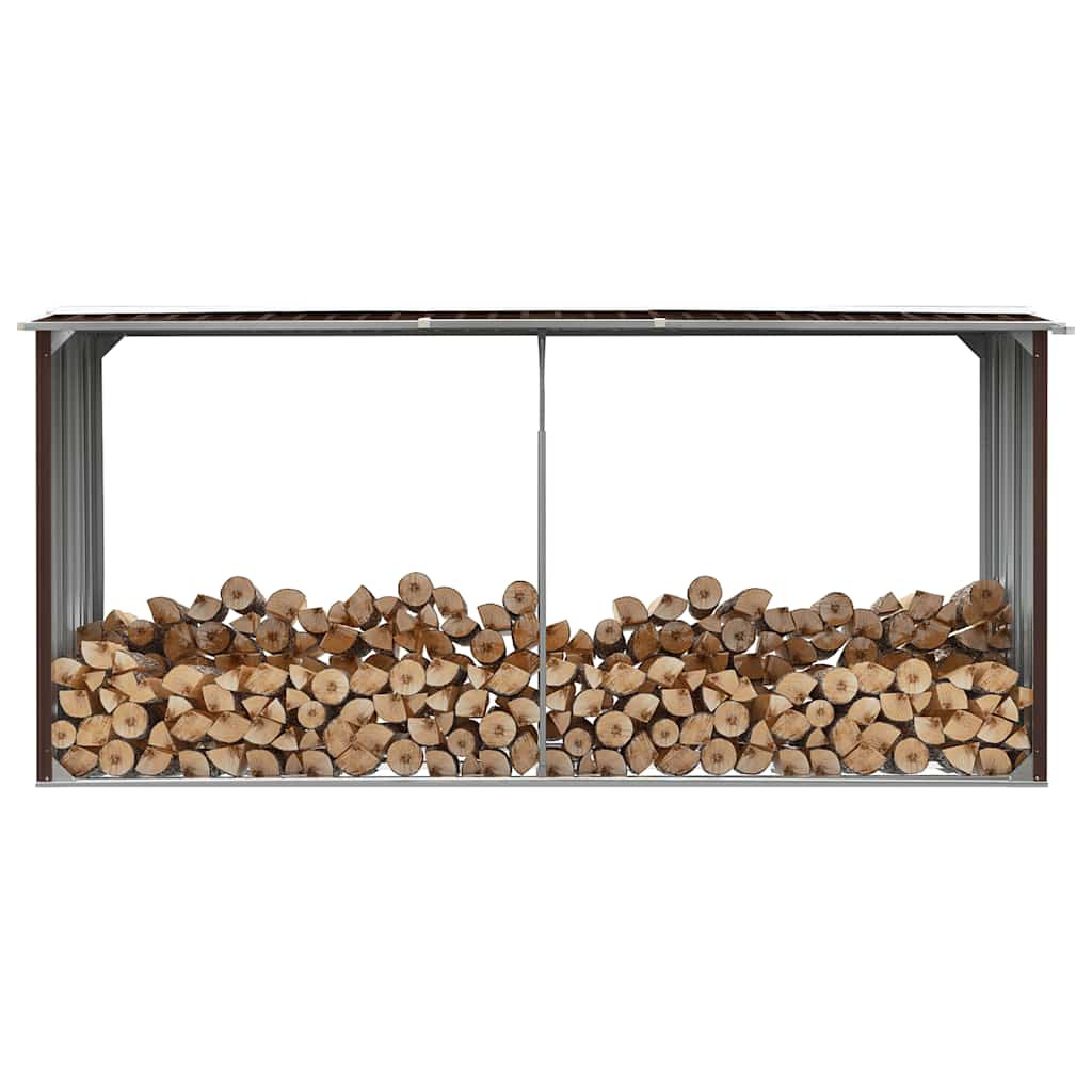 vidaXL Brennholzlager Verzinkter Stahl 330 x 92 x 153 cm Braun