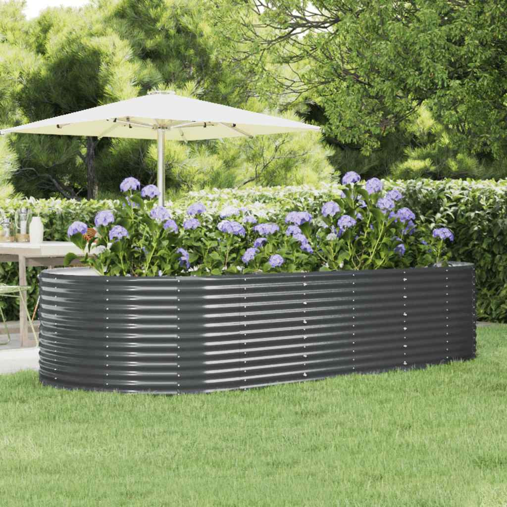 vidaXL Hochbeet Anthrazit 291x140x68 cm Verzinkter Stahl