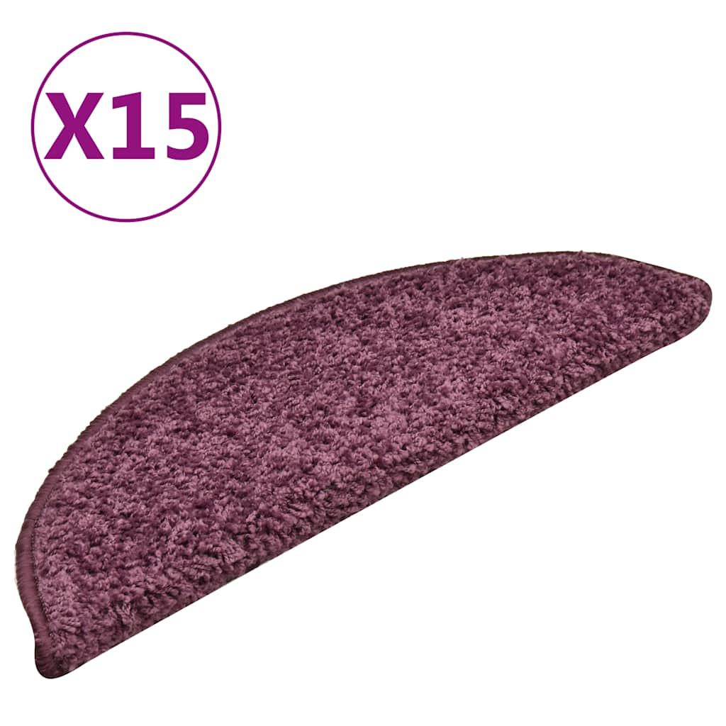 vidaXL Stufenmatten 15 Stk. 56x17x3 cm Dunkelviolett Halbrund