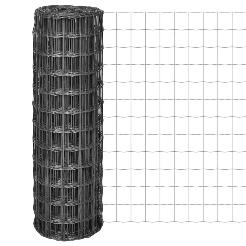 vidaXL Eurozaun Stahl 25 x 1,2 m Grau