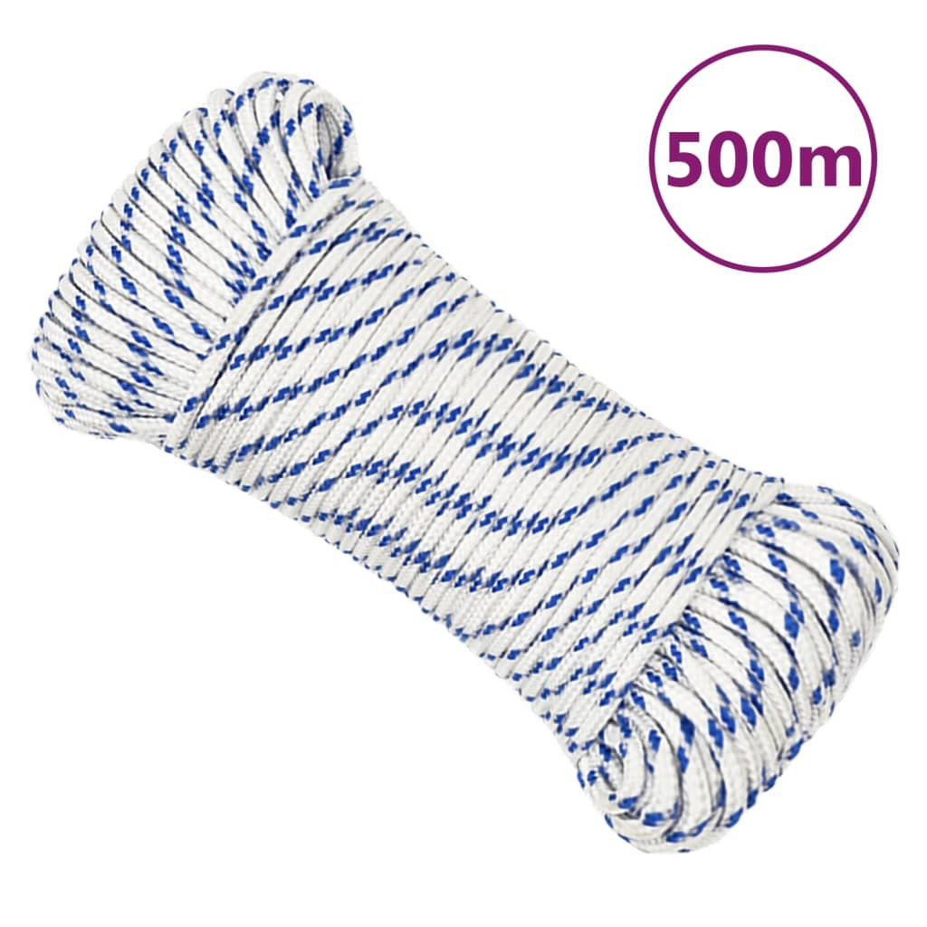 vidaXL Bootsseil Weiß 3 mm 500 m Polypropylen