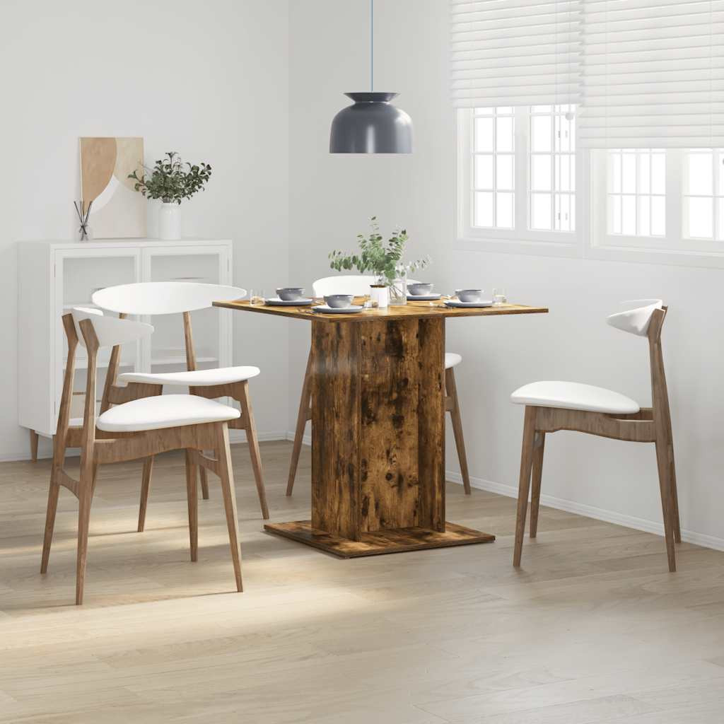 vidaXL Esstisch Räuchereiche 80x80x75 cm Holzwerkstoff