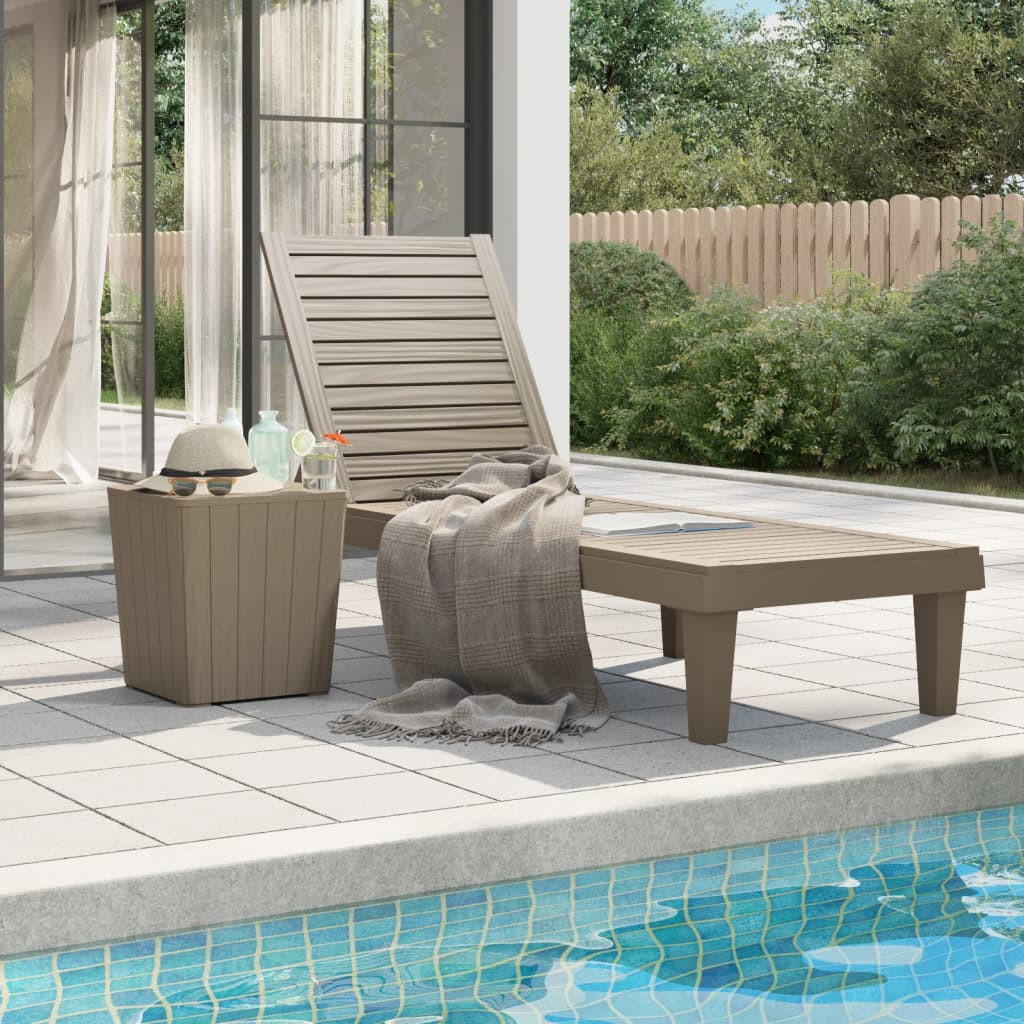 vidaXL Sonnenliege Hellbraun 155x58x83 cm Polypropylen