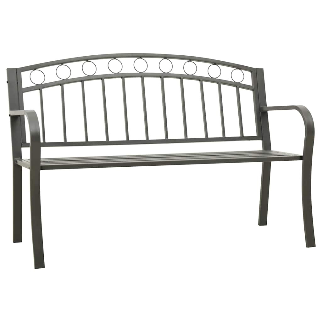vidaXL Gartenbank 125 cm Stahl Grau