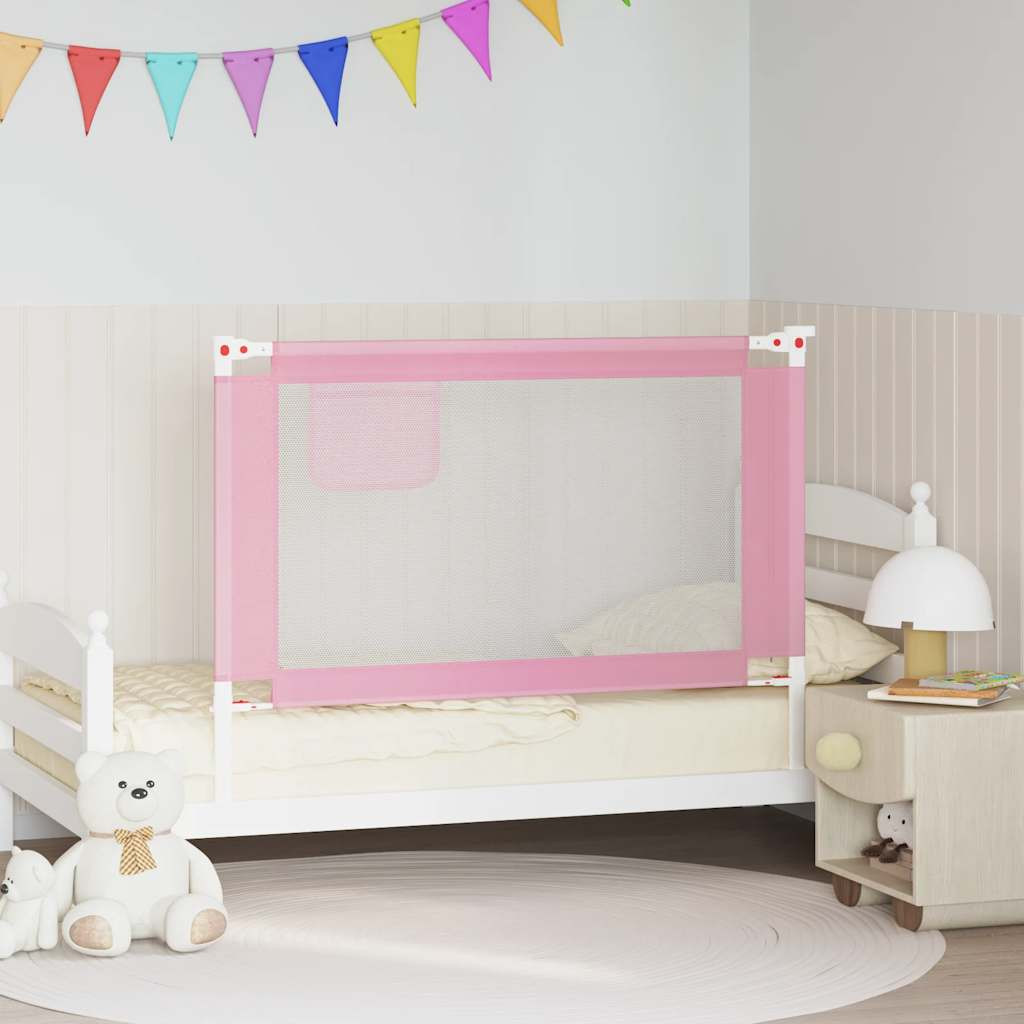 vidaXL Kleinkind-Bettschutzgitter Rosa 120x25 cm Stoff