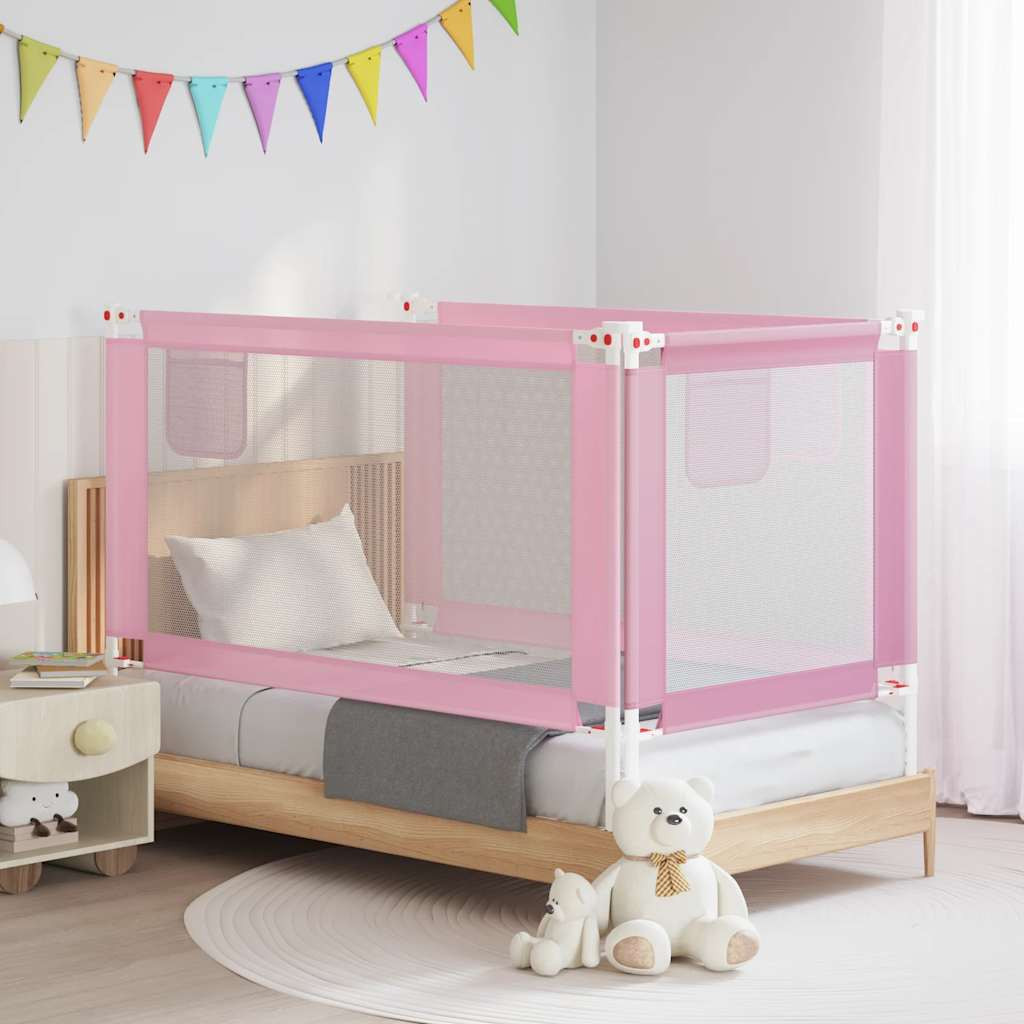 vidaXL Kleinkind-Bettschutzgitter Rosa 150x25 cm Stoff