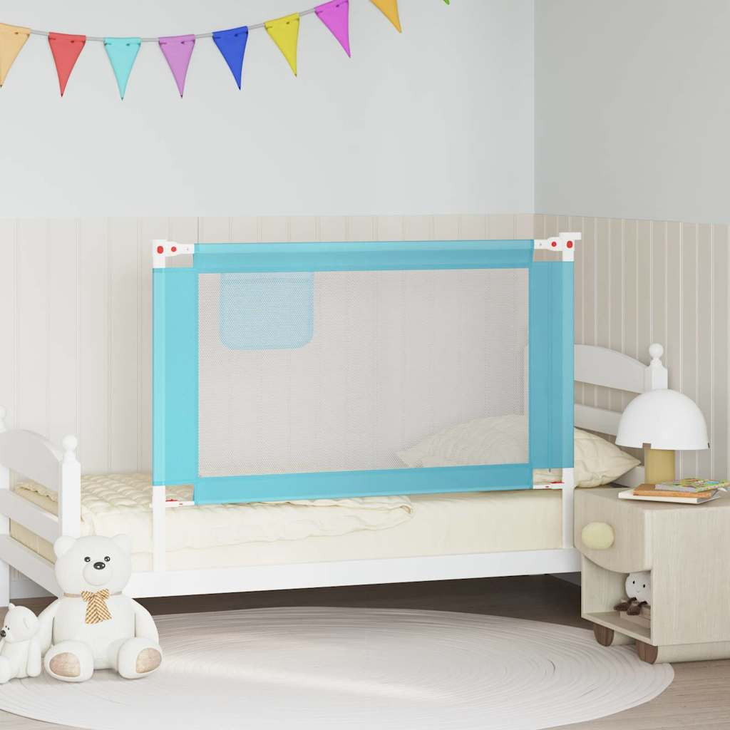vidaXL Kleinkind-Bettschutzgitter Blau 120x25 cm Stoff
