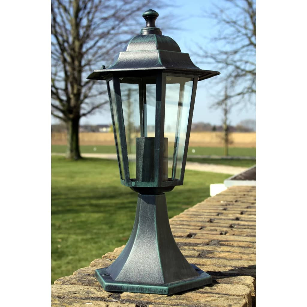 vidaXL Gartenlaterne Dunkelgrün/Schwarz Aluminium