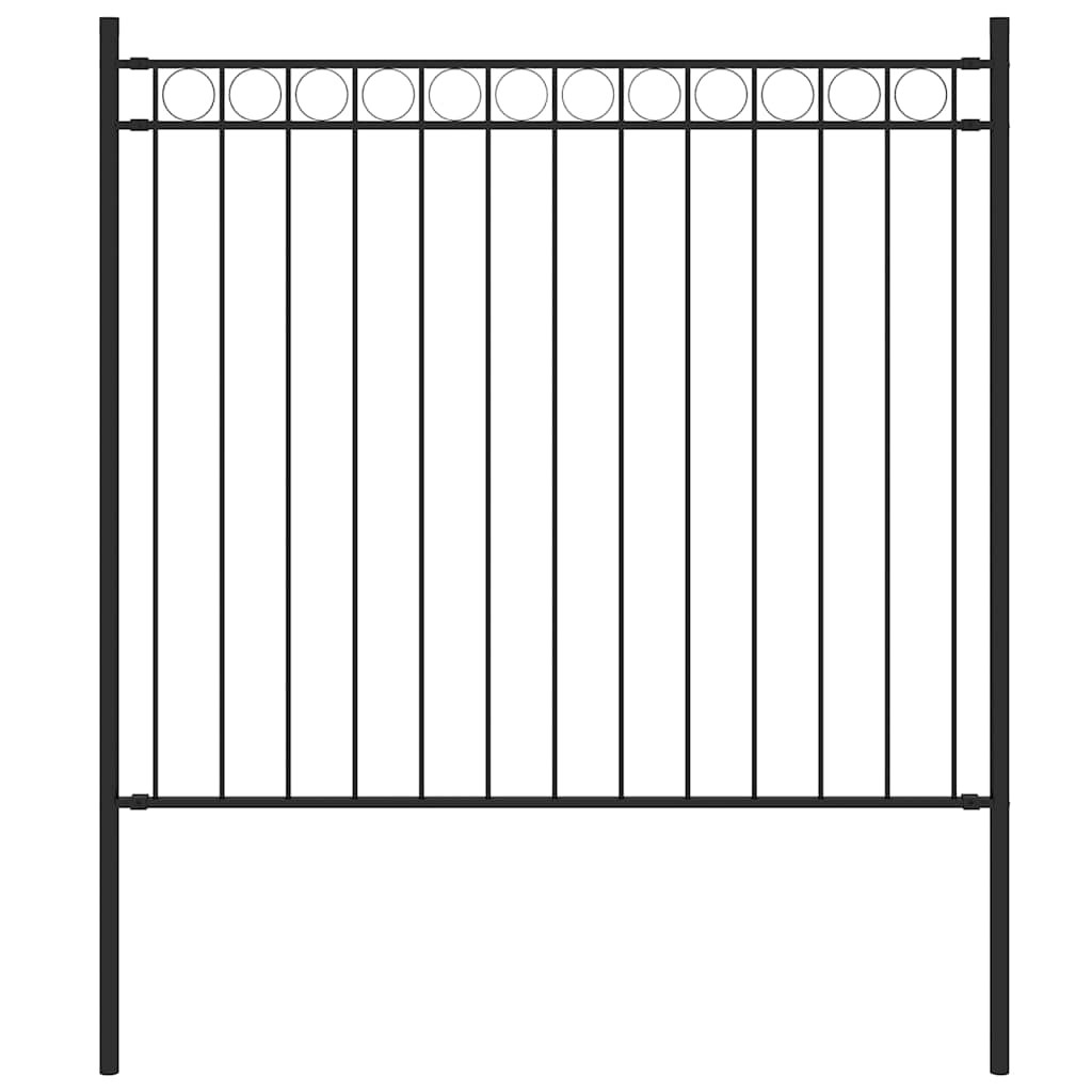 vidaXL Gartenzaun ASSEN Stahl 1,7 x 0,8 m Schwarz