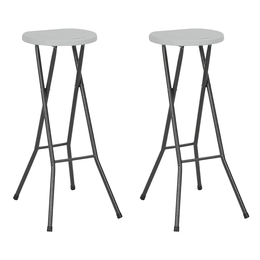 vidaXL Klappbare Barhocker 2 Stk. HDPE und Stahl Weiß