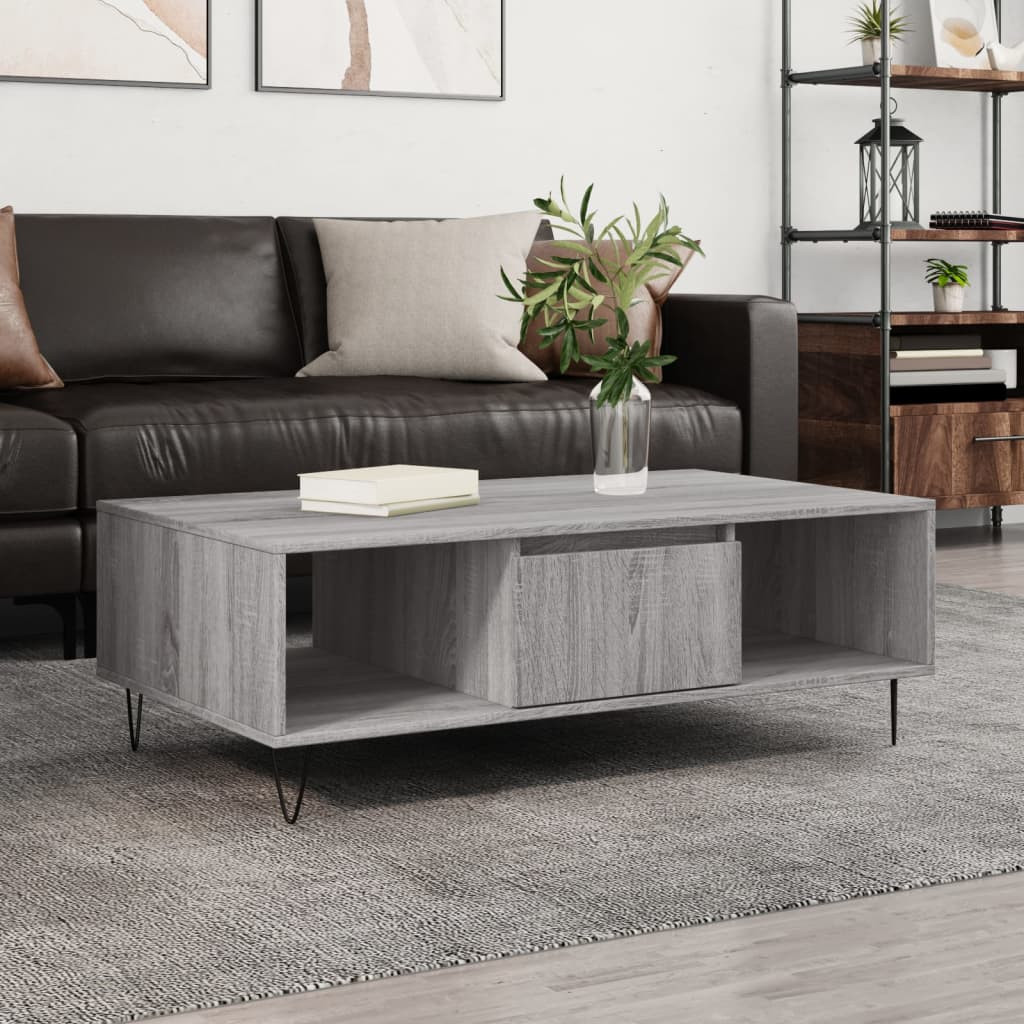 vidaXL Couchtisch Grau Sonoma 104x60x35 cm Holzwerkstoff