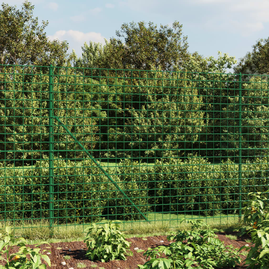 vidaXL Maschendrahtzaun mit Bodenhülsen Grün 2,2x10 m