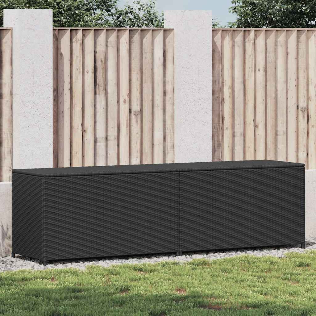 vidaXL Gartenbox Poly Rattan 200x50x60 cm Schwarz