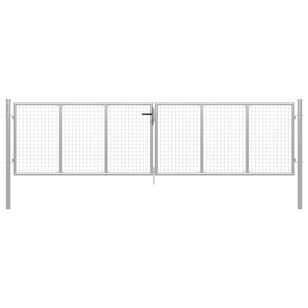 vidaXL Gartentor verzinkter Stahl 400 x 100 cm Silber