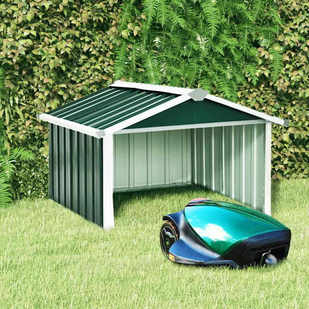 vidaXL Rasenmäher Garage 92x97x63 cm Verzinkter Stahl Grün