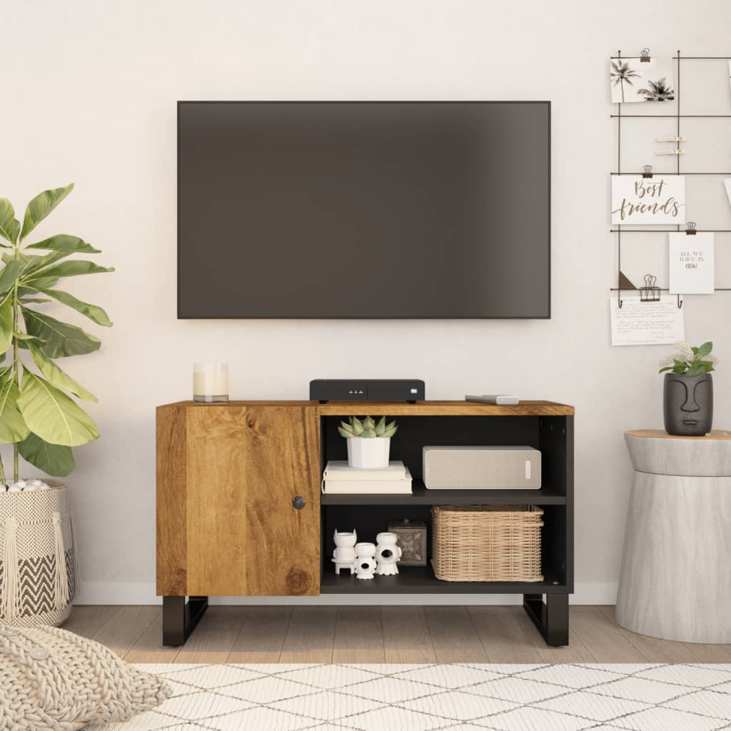 vidaXL TV-Schrank 80x33x46 cm Massivholz Mango & Holzwerkstoff