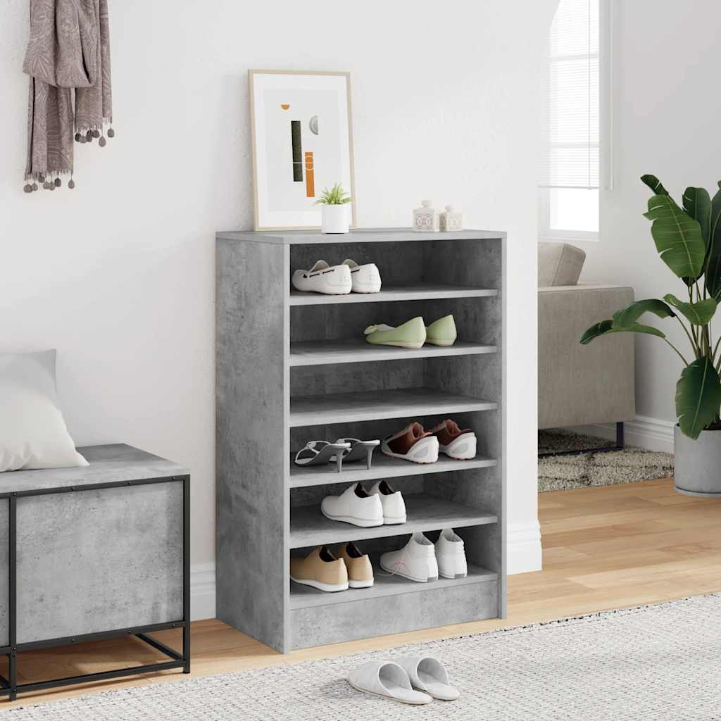 vidaXL Schuhschrank Betongrau 60x35x92 cm Holzwerkstoff