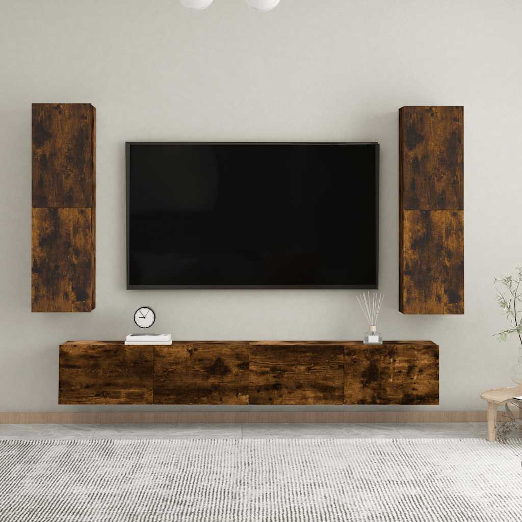 vidaXL TV-Wandschrank Räuchereiche 30,5x30x110 cm