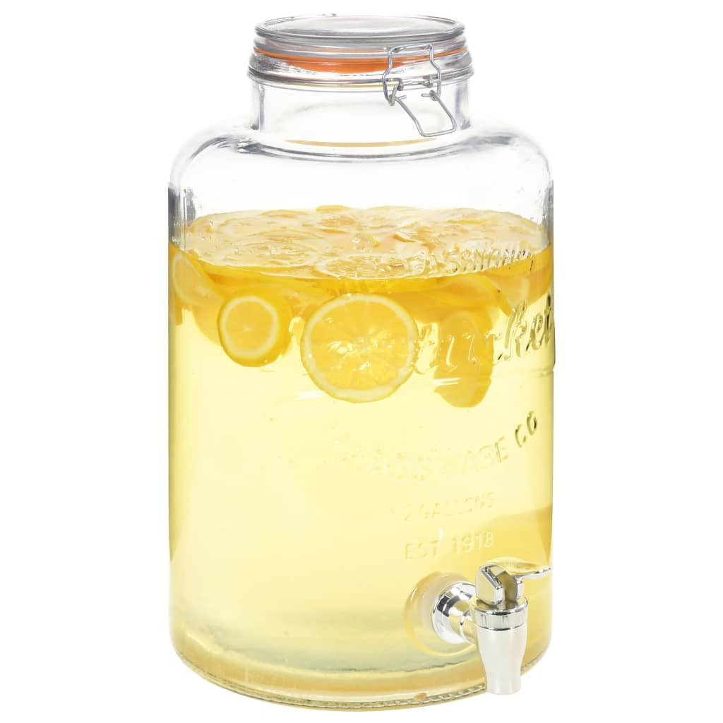 vidaXL Wasserspender XXL mit Zapfhahn Transparent 8 L Glas