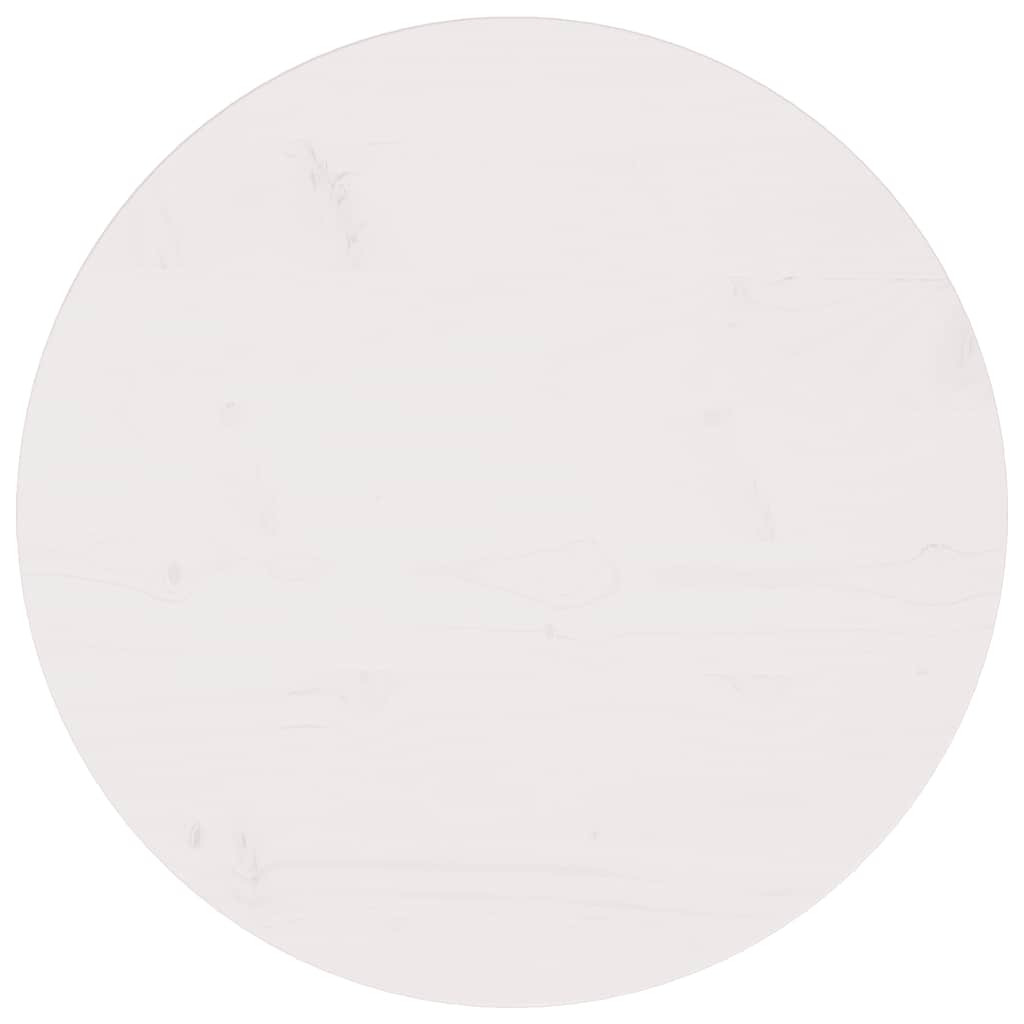 vidaXL Tischplatte Weiß Ø60x2,5 cm Massivholz Kiefer