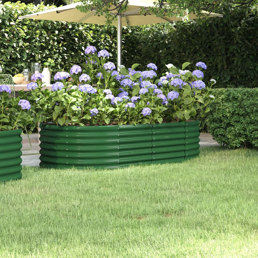 vidaXL Hochbeet Verzinkter Stahl 152x80x36 cm Grün