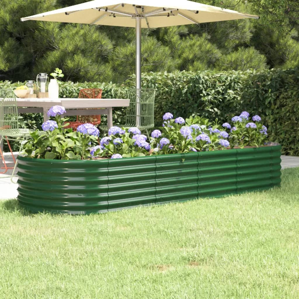vidaXL Hochbeet Verzinkter Stahl 224x80x36 cm Grün