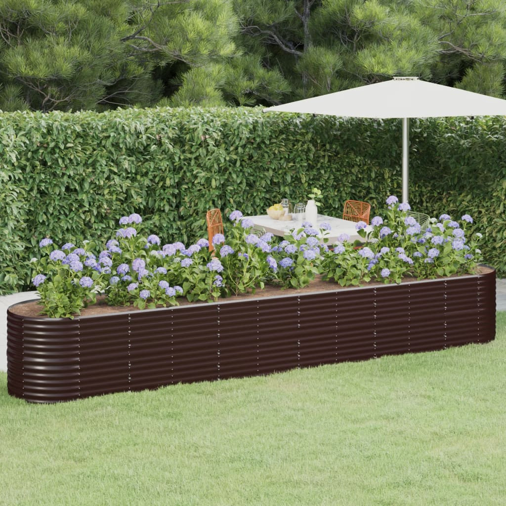 vidaXL Hochbeet Verzinkter Stahl 440x80x68 cm Braun