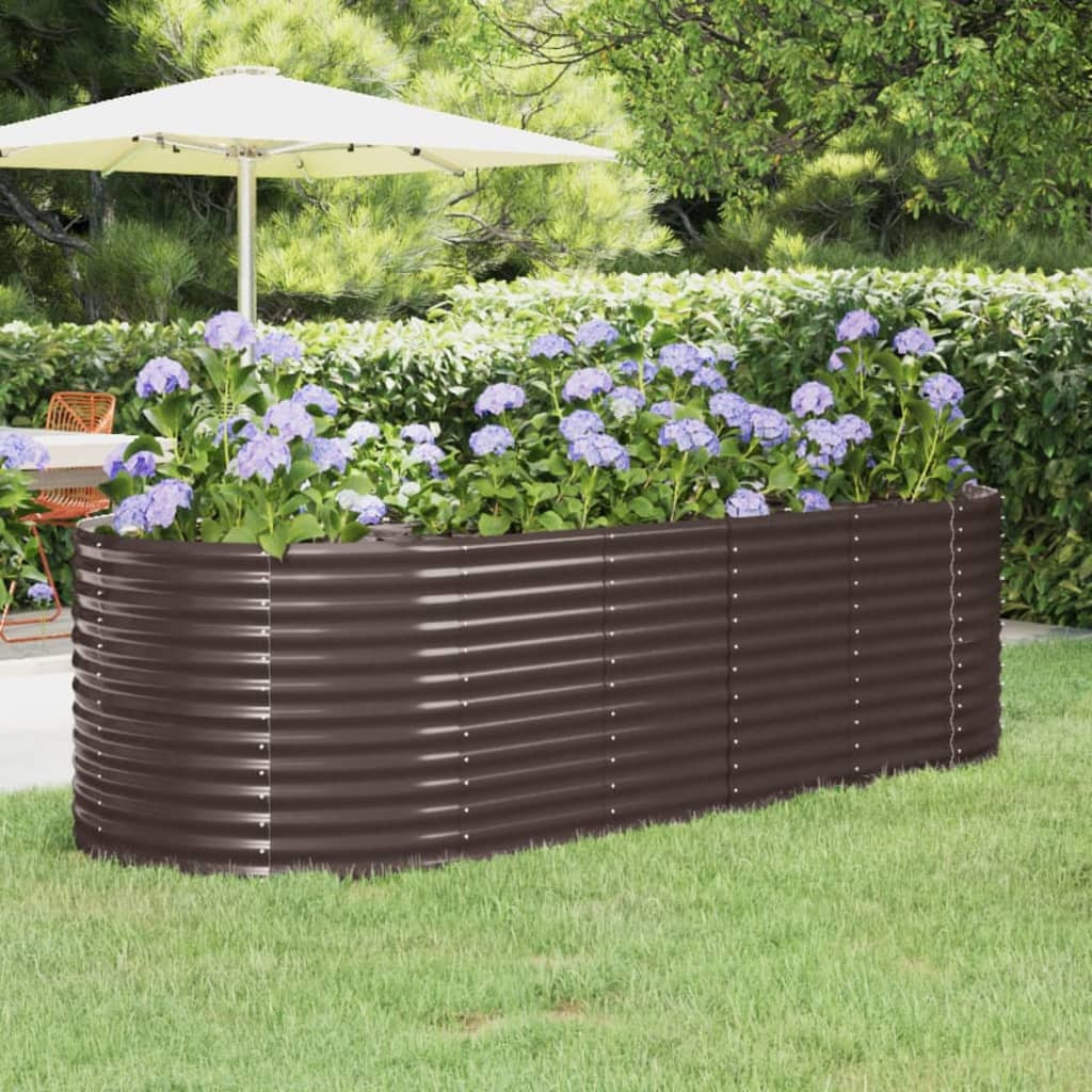 vidaXL Hochbeet Verzinkter Stahl 249x100x68 cm Braun